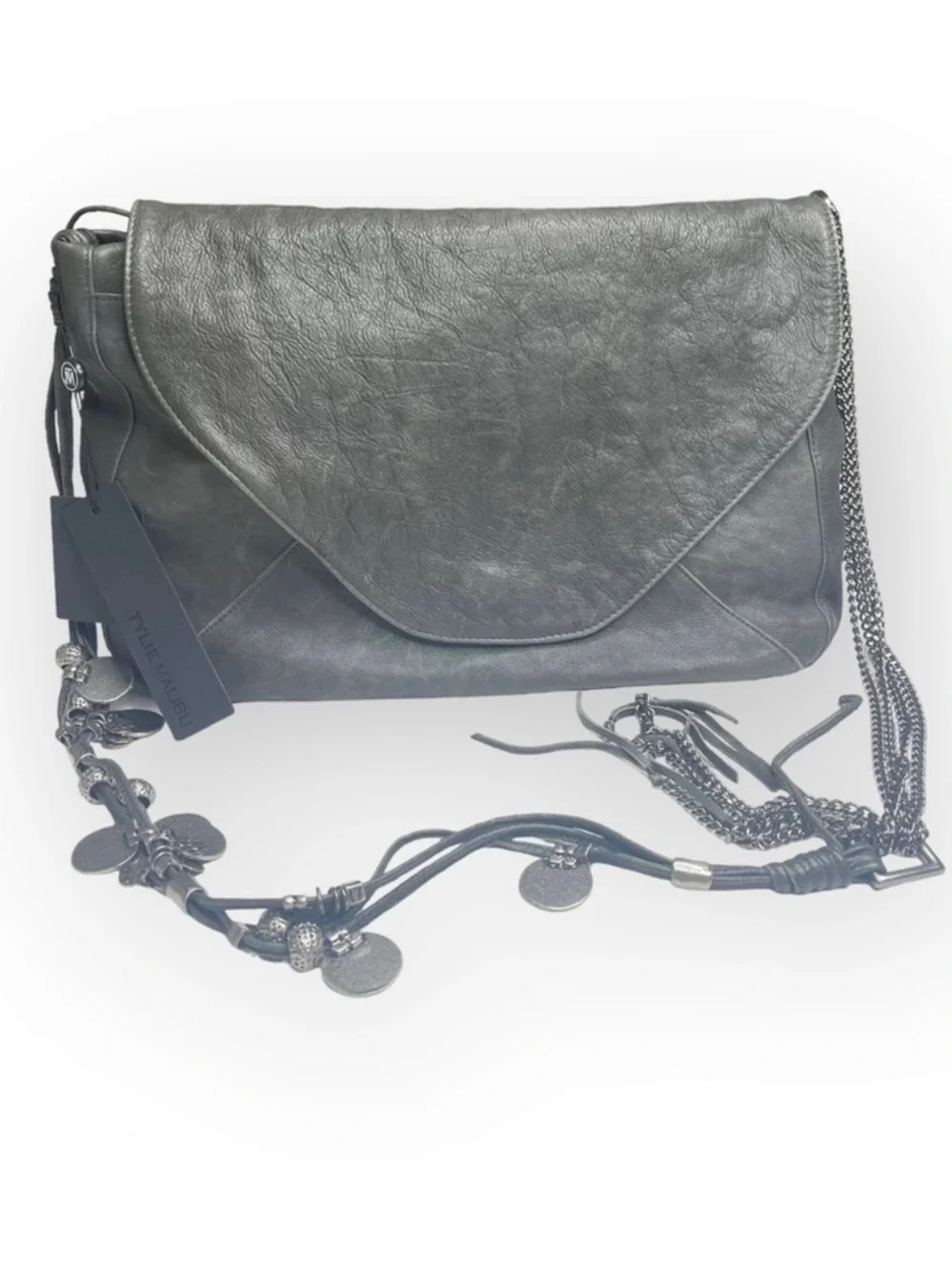 NEW RARE TYLIE MALIBU LEATHER GYPSY CARAVAN SULTAN COINS CROSSBODY PURSE